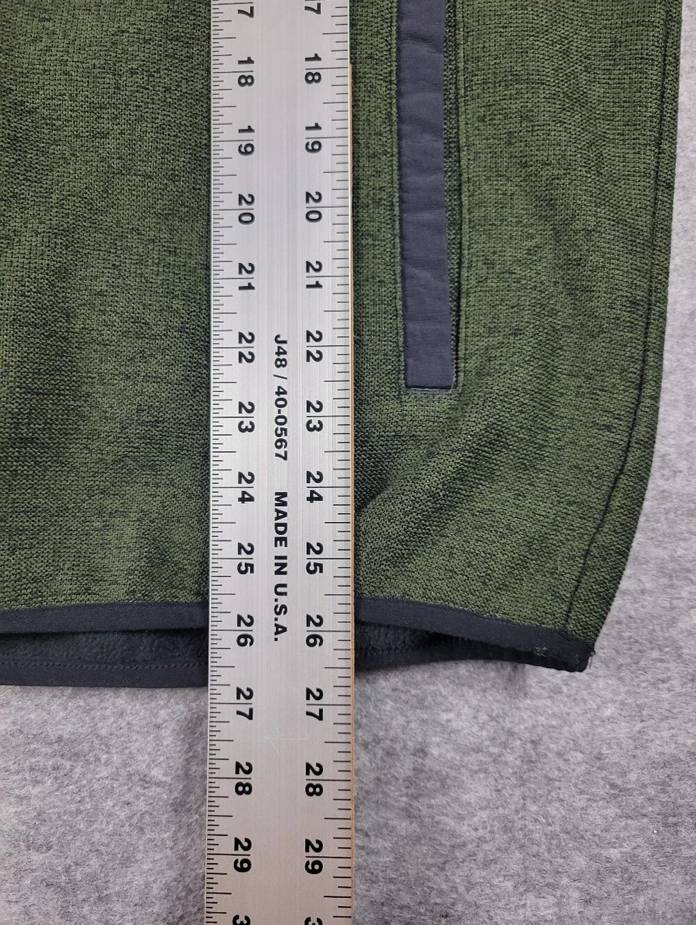 Eddie Bauer Knit Fleece Green Outdoor Quarter Zip Sweater w/ Pocket Men Size Med